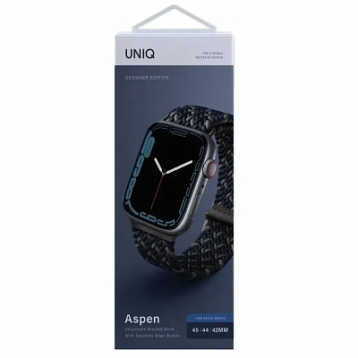Ремешок Uniq Aspen DE для Apple Watch 45/44/42 мм - Blue 400_400_644315