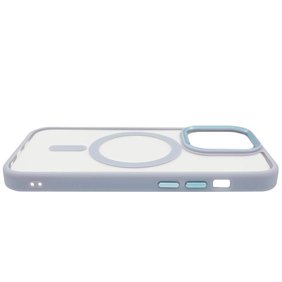 Чехол прозрачный с цветным бортиком MagSafe iPhone 14 Pro Max Голубой 400_400_135387