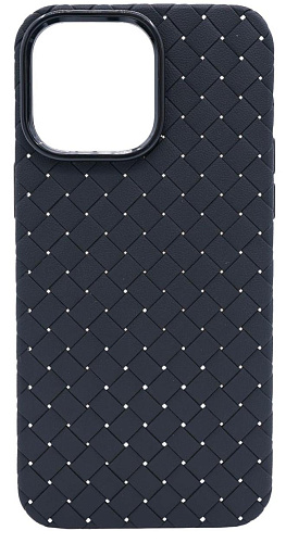 Плетеный Силиконовый чехол для iPhone 14 Pro Черный 250_100_137659