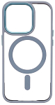 Чехол прозрачный с цветным бортиком MagSafe iPhone 14 Pro Max Голубой 250_100_135385