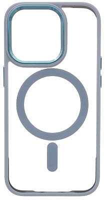 Чехол прозрачный с цветным бортиком MagSafe iPhone 14 Pro Max Голубой 400_400_135385