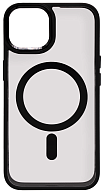 Чехол прозрачный с цветным бортиком MagSafe iPhone 14 Plus Черный 500_191_642361