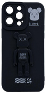 Силиконовый чехол для iPhone 14 Pro с 3D мишкой Черный 500_191_532551