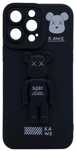 Силиконовый чехол для iPhone 14 Pro с 3D мишкой Черный 250_100_532551