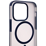 Чехол для iPhone 14 Pro Max Wlons с MagSafe прозрачный матовый с рамкой Синий 250_100_132315