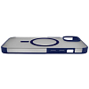 Чехол для iPhone 14 Plus Wlons с MagSafe прозрачный матовый с рамкой Синий