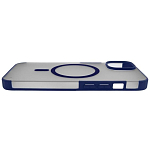 Чехол для iPhone 14 Plus Wlons с MagSafe прозрачный матовый с рамкой Синий 250_100_132402