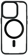 Чехол прозрачный с цветным бортиком MagSafe iPhone 14 Pro Max Черный 500_191_535006