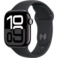 Часы Apple Watch Series 10 42mm Jet Black Aluminium Case GPS Sport Band Black M/L 500_191_639804