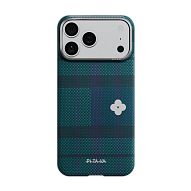Чехол для iPhone 17 Pro Pitaka Edge Ultra Slim Case Flora in Grid - Forest Dawn 500_191_799495