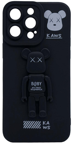 Силиконовый чехол для iPhone 13 Pro с 3D мишкой Черный 250_100_137739