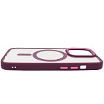 Чехол прозрачный с цветным бортиком MagSafe iPhone 14 Pro Бордовый 250_100_642399