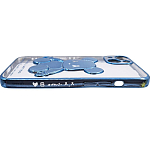 Чехол для iPhone 13 прозрачный с 3D мишкой Голубой 250_100_533541