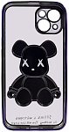 Чехол для iPhone 13 mini прозрачный с 3D мишкой Синий 250_100_533400