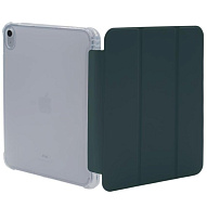 Прозрачный чехол-книжка для iPad 10 с тройным загибом Темно-зеленый 500_191_180625