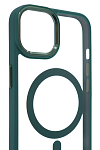 Чехол прозрачный с цветным бортиком MagSafe iPhone 14 Plus Зеленый 250_100_642335