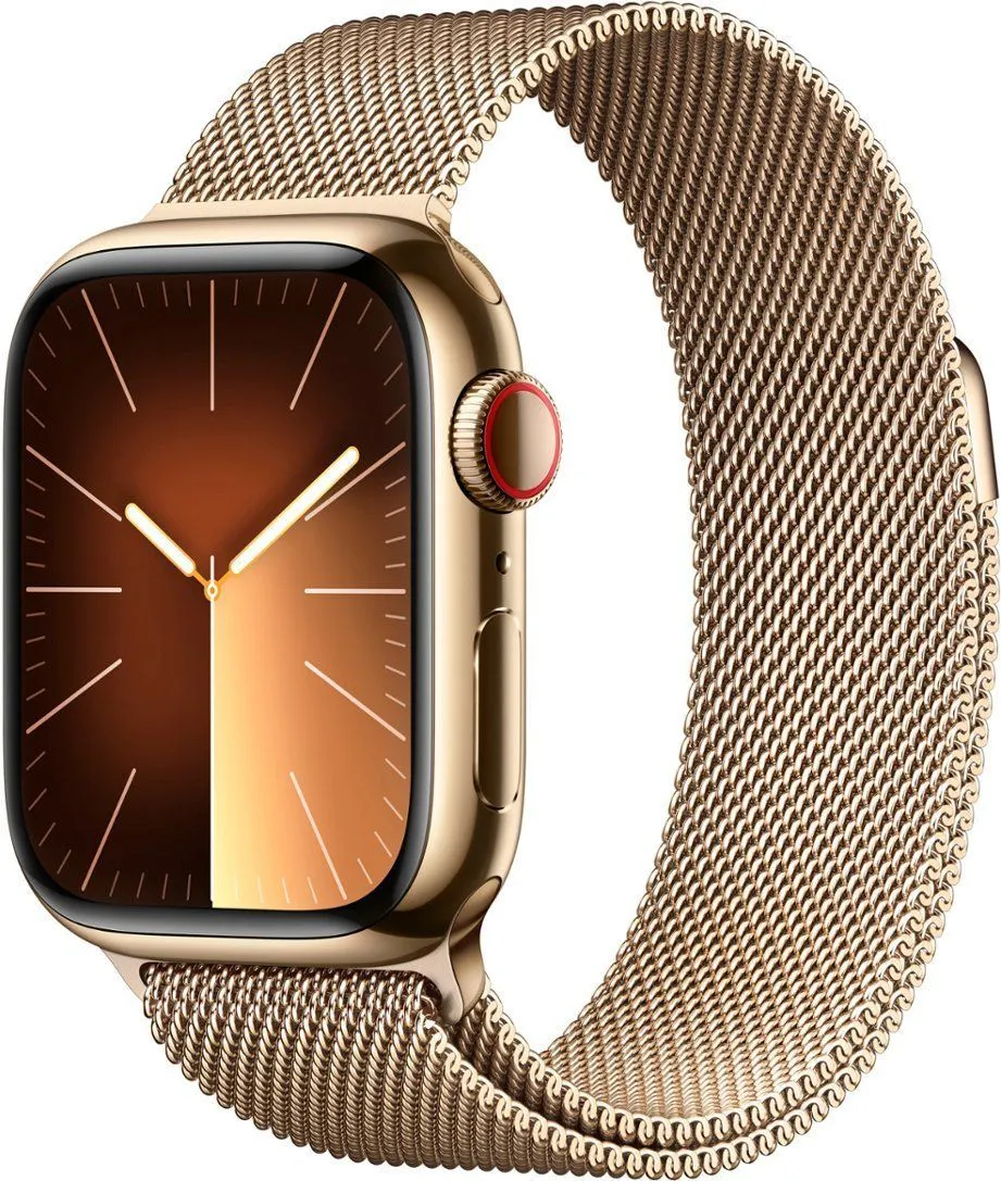 Часы Apple Watch Series 9 45mm Stainless Steel Case Milanese Loop Gold