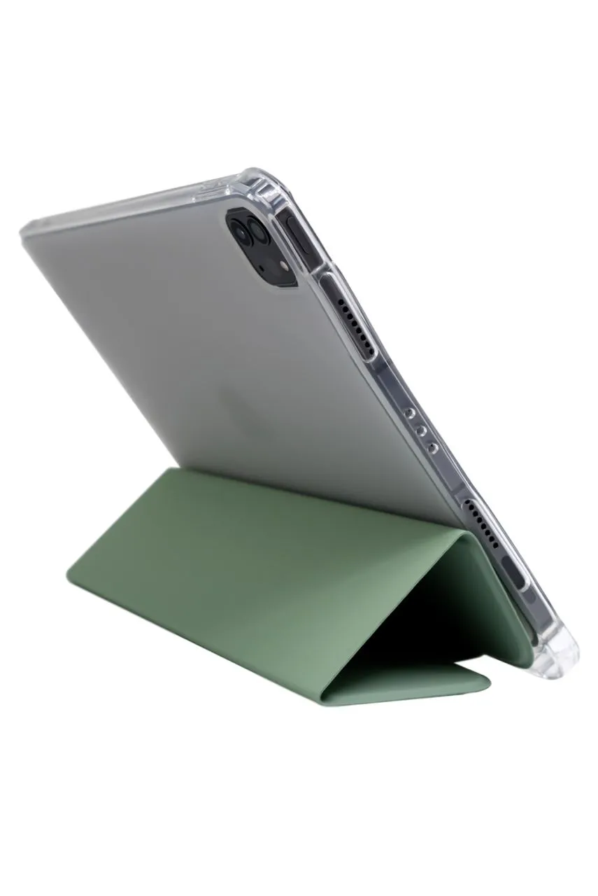 Прозрачный чехол-книжка для iPad Pro 12.9 с тройным загибом Зеленый
