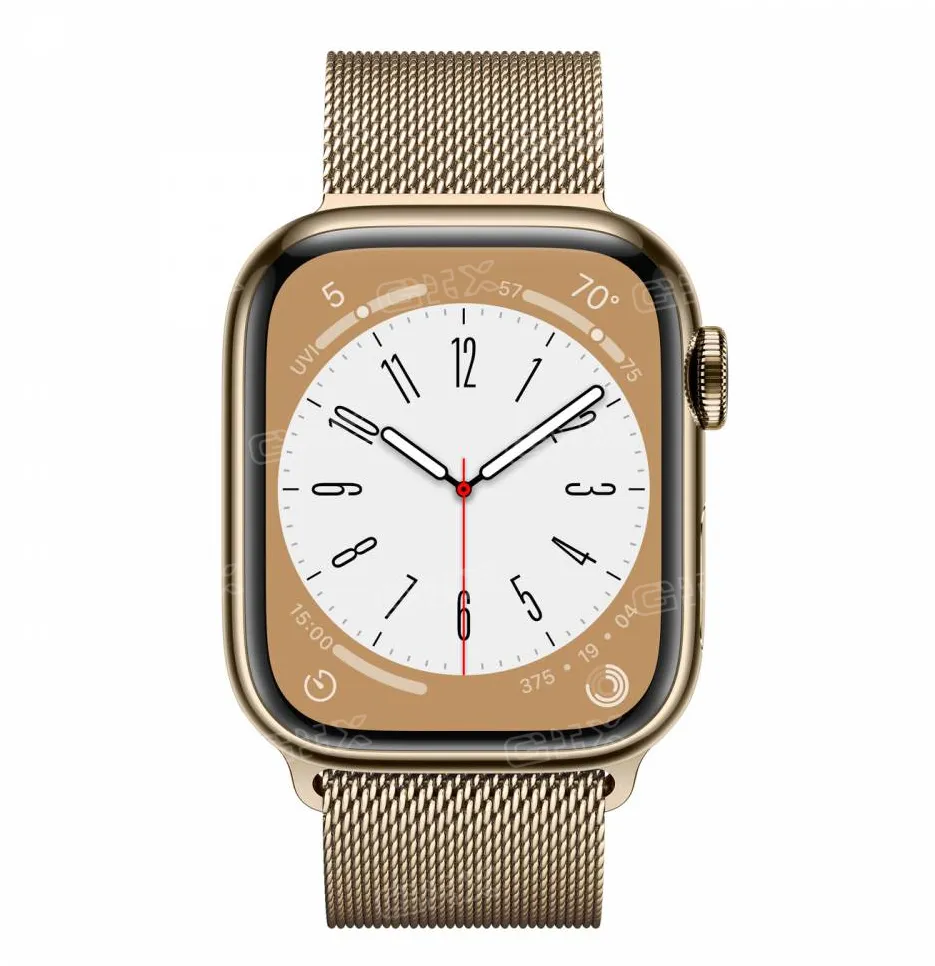 Часы Apple Watch Series 8 45mm Stainless Steel Case GPS+Cellular Milanese Loop Gold