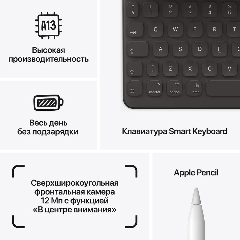 Планшет Apple iPad (2021) 10.2" 256GB Wi-Fi Silver (серебристый)