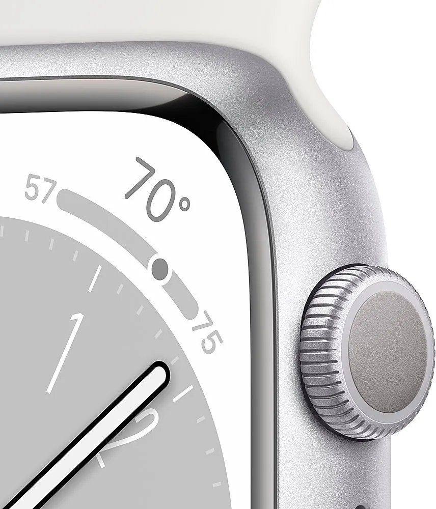 Часы Apple Watch Series 8 41mm Aluminum Case GPS Sport Band White S/M