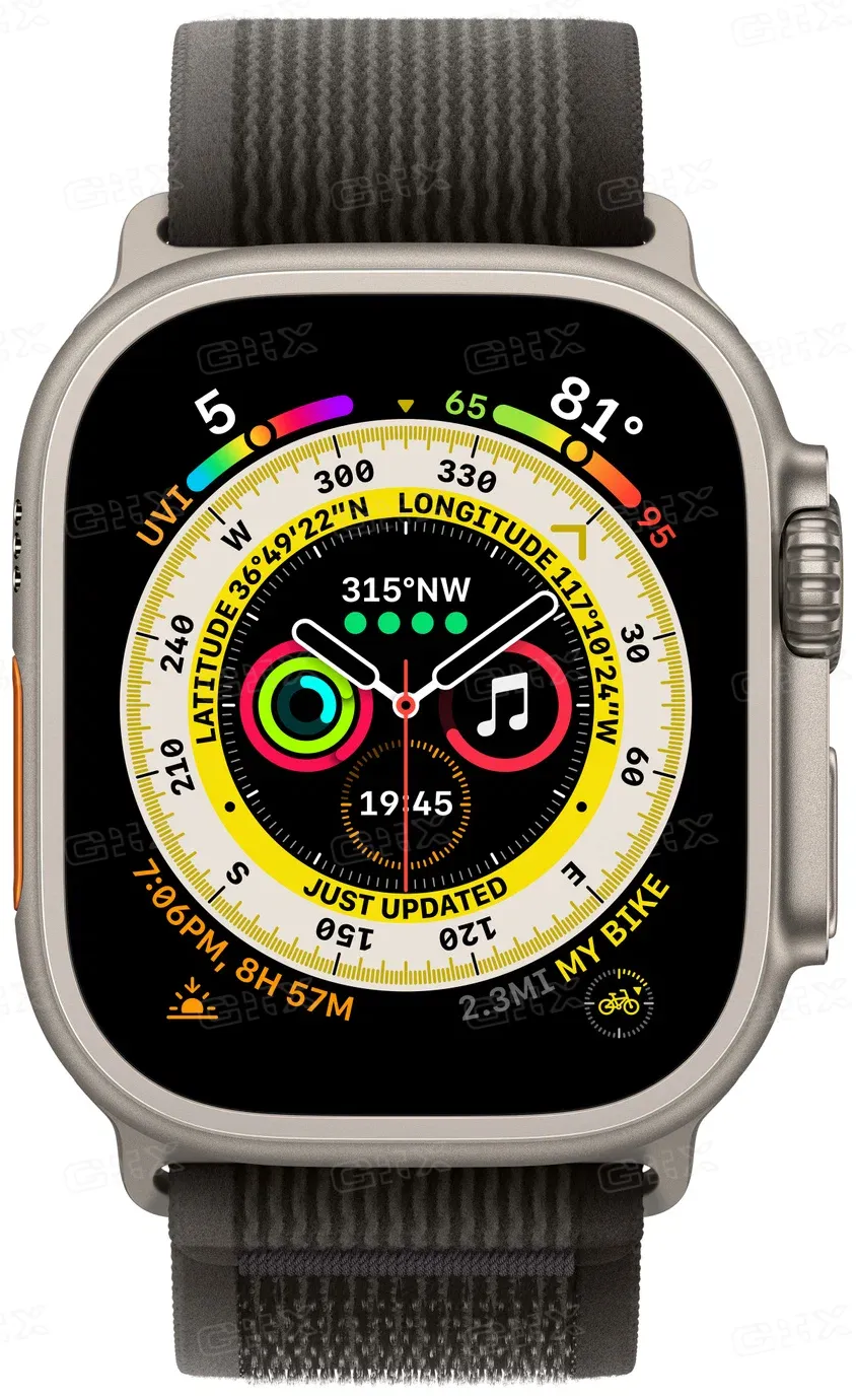 Часы Apple watch Ultra 49mm Titanium Case GPS+Cellular Trail Loop Black/Gray S/M