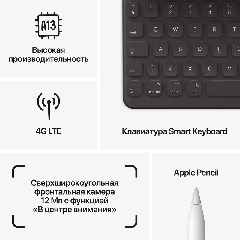 Планшет Apple iPad (2021) 10.2" 256GB Wi-Fi+Cellular Space Gray (серый космос)