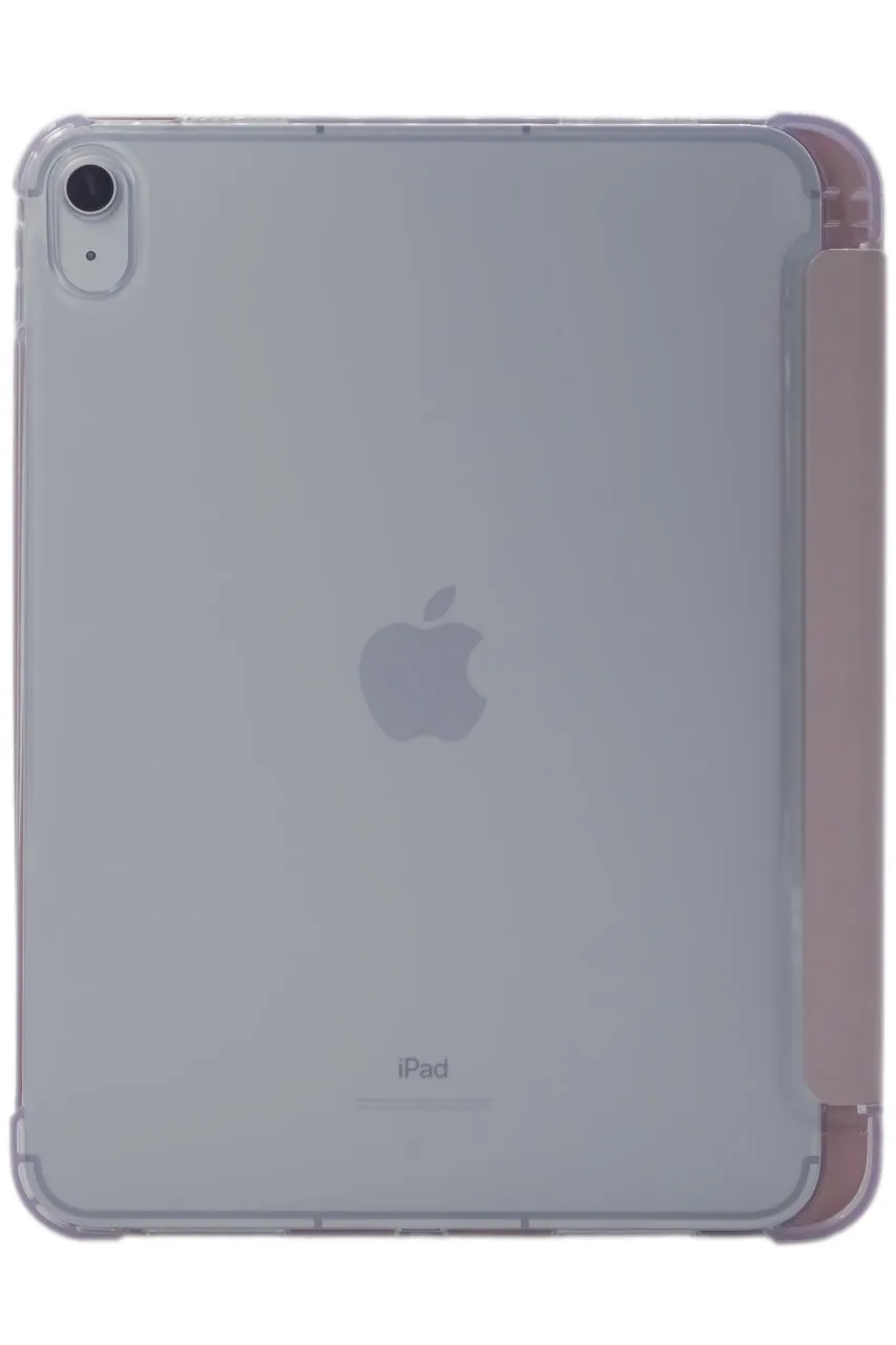 Прозрачный чехол-книжка для iPad Air 4/5 10.9 с тройным загибом Розовый