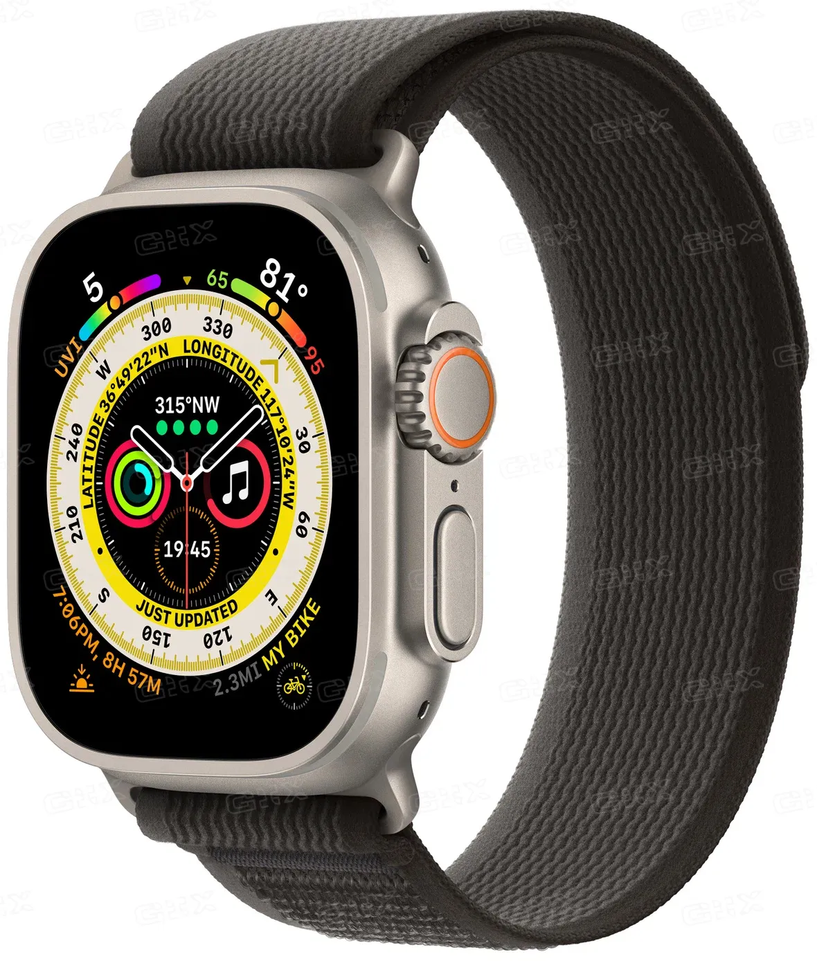Часы Apple watch Ultra 49mm Titanium Case GPS+Cellular Trail Loop Black/Gray S/M