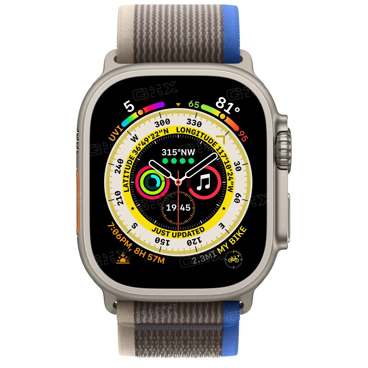 Часы Apple watch Ultra 49mm Titanium Case GPS+Cellular Blue/Gray Trail Loop S/M (MNHE3LL/A)